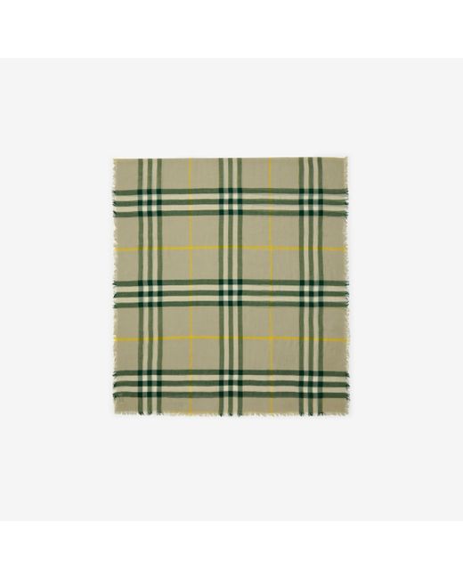 Burberry Green Check Wool Scarf