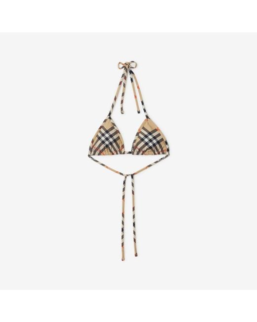 Burberry Metallic Classics Check Bikini Top