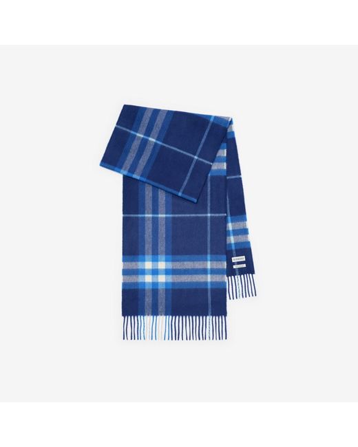 Burberry Blue Check Cashmere Scarf