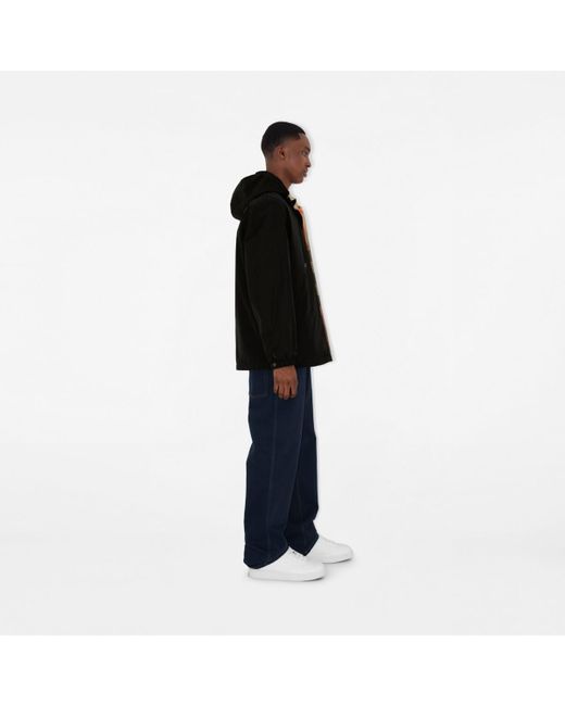 Veste à capuche réversible Burberry pour homme en coloris Black