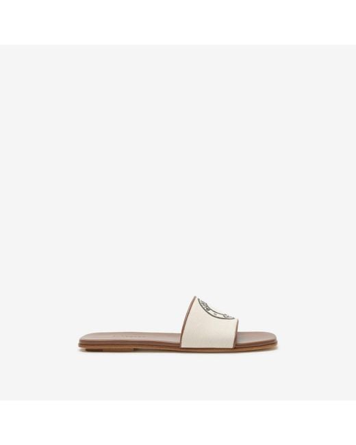 Burberry Natural Logo Graphic Cotton Slides