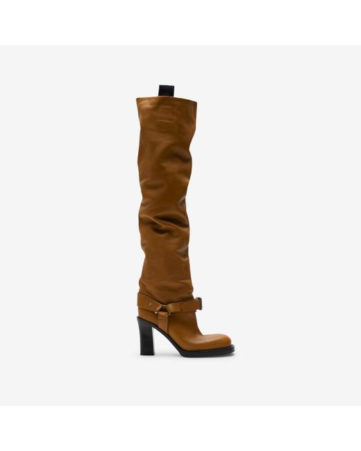 Burberry Brown Leather Soft Stirrup Boots
