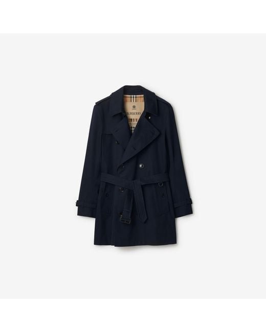 Burberry Blue Short Kensington Heritage Trench Coat for men