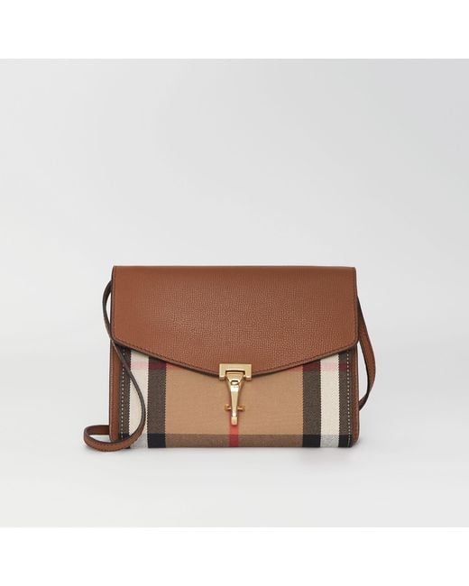 Burberry Multicolor Kleine Crossbody-Tasche aus Leder und House Check-Gewebe