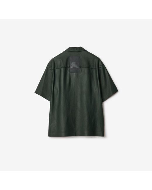 Burberry Green Leather Shirt for men