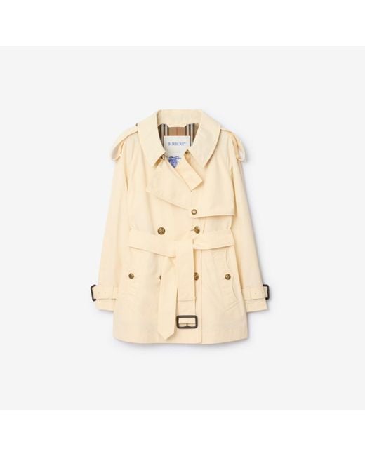 Burberry Natural Short Lightweight Cotton Fitzrovia Trench Coat