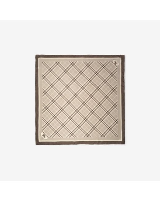 Burberry Natural Check Knight Stamp Silk Scarf