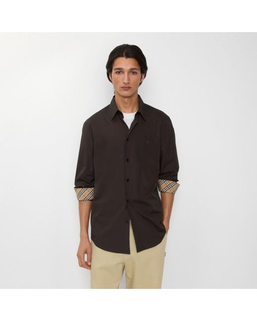 Burberry Black Regular Fit Cotton Poplin Shirt for men