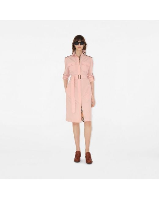 Burberry Pink Cotton Poplin Shirt Dress