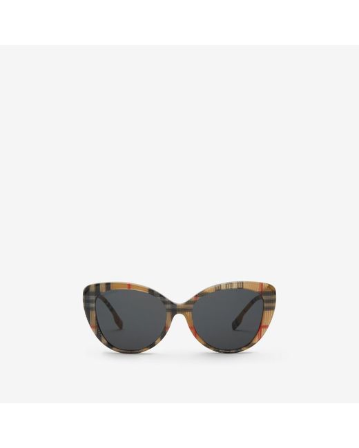 Burberry Gray Check Oversized Sunglasses