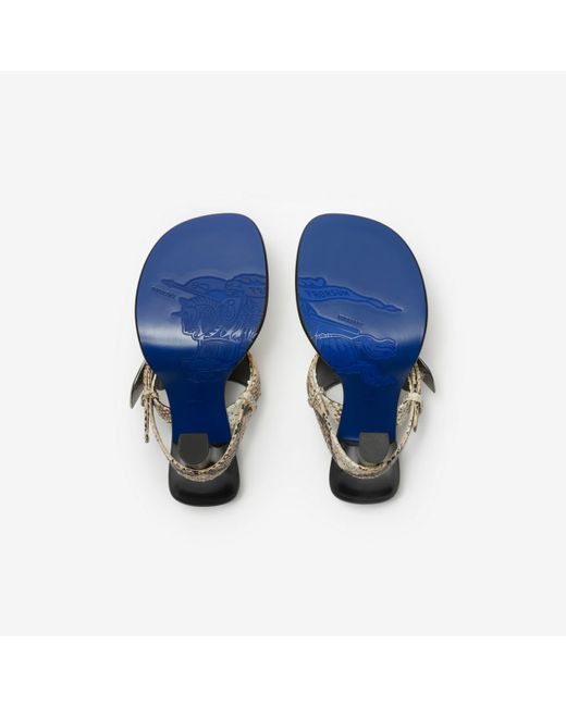 Burberry Metallic Leather Bay Sandals