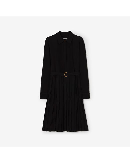 Burberry Black Belted Viscose Dress