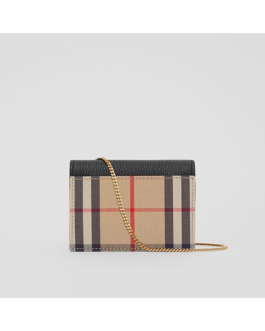 burberry vintage check card case with detachable strap