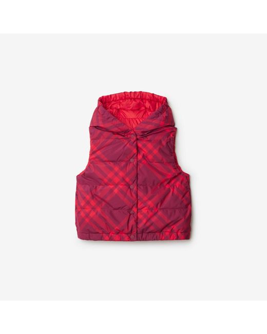 Burberry Red Check Puffer Gilet