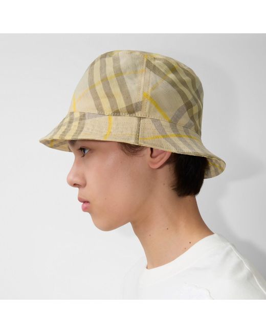 Burberry Natural Check Linen Bucket Hat for men