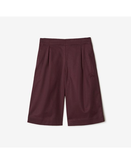 Burberry Purple Pleated Cotton Trousers