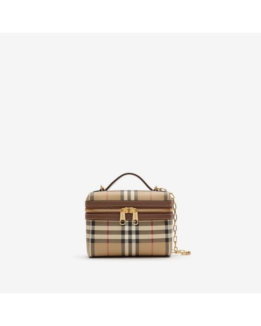 Burberry Brown Mini Check Vanity Bag