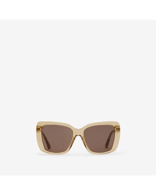 Burberry Natural Tubular Check Square Sunglasses