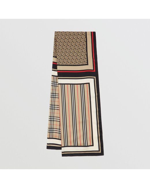monogram silk scarf