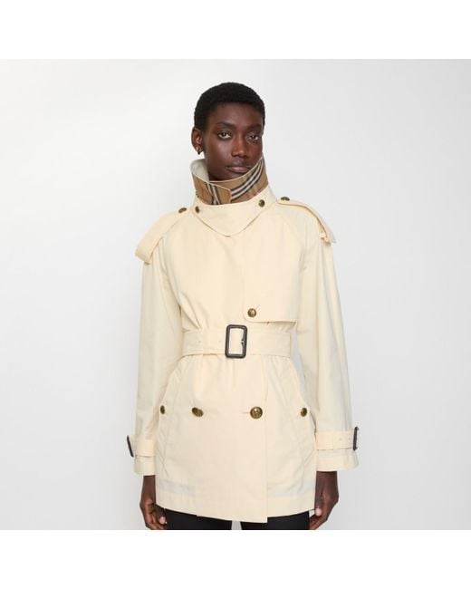 Burberry Natural Short Lightweight Cotton Fitzrovia Trench Coat