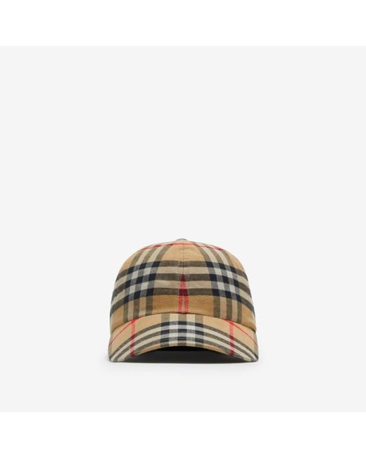 Burberry Natural Check Cotton Baseball Cap for men