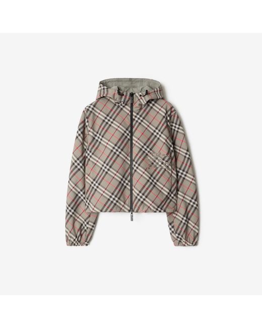 Burberry Multicolor Cropped Reversible Check Jacket