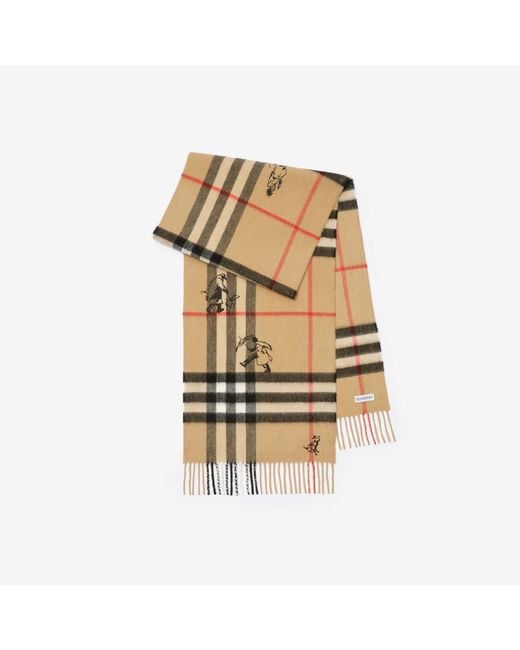 Burberry Natural Check Mates Cashmere Scarf