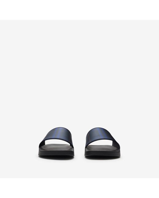 Burberry Blue Check Slides for men