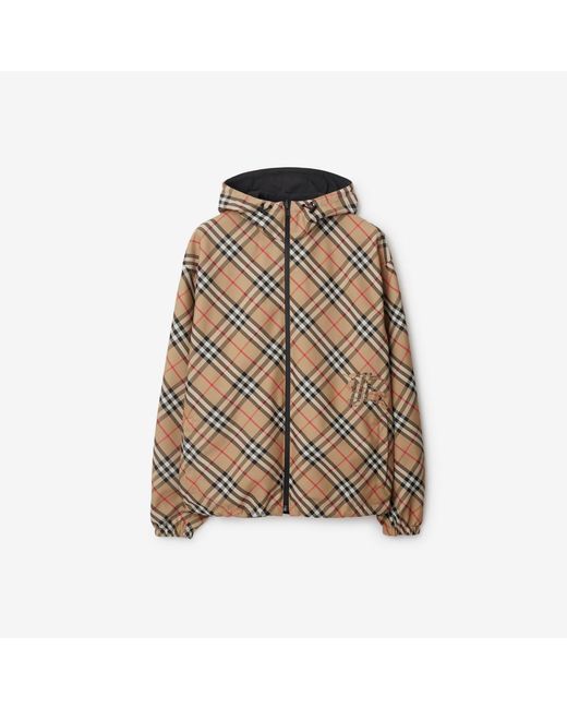 Burberry Natural Classics Reversible Check Hooded Jacket for men