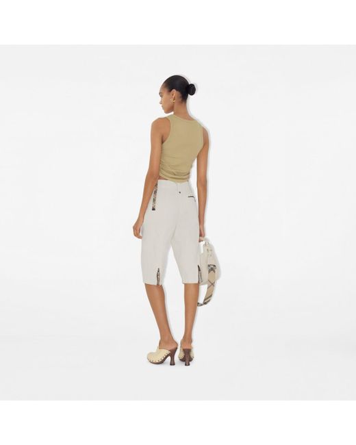 Festival Cotton Blend Tank Top Burberry en coloris Green