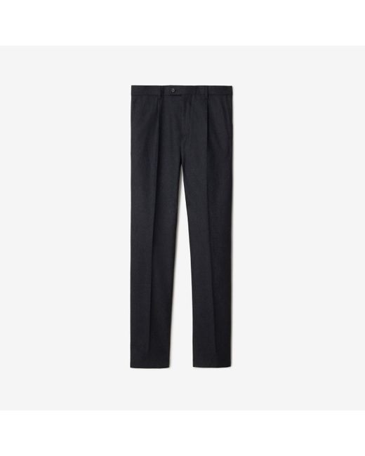 Burberry Blue Wool Flannel Tailored Trousers for men