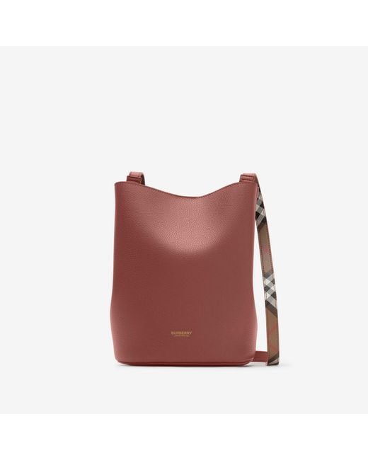 Burberry Red Small Leather Bucket Bag