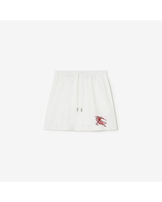 Burberry White Heart Knight Cotton Mini Skirt