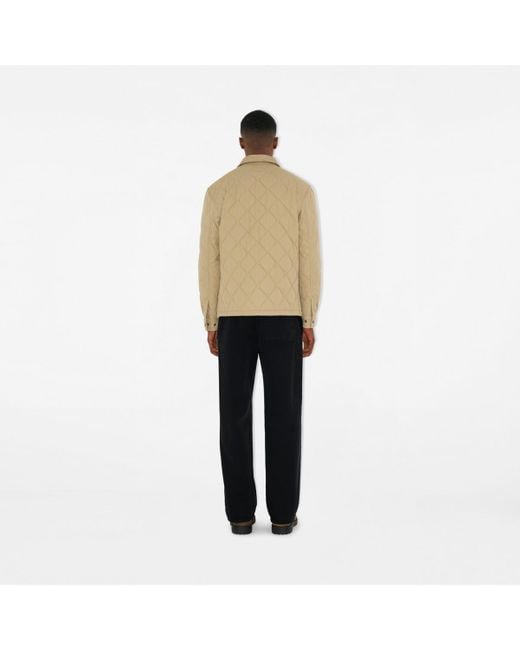 Burberry Natural Quilted Gabardine Overshirt for men