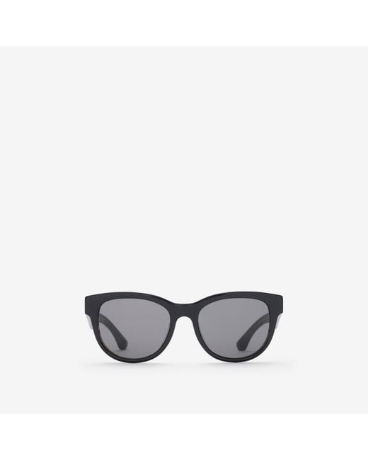Burberry Black Check Round Sunglasses