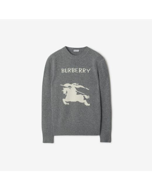 Burberry Gray Knight Wool Cashmere Sweater for men