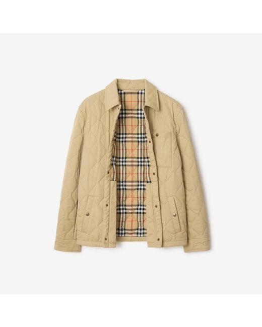 Burberry Natural Quilted Gabardine Overshirt for men