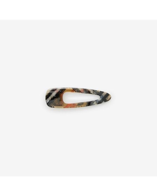 Burberry White Large Check Hair Clip