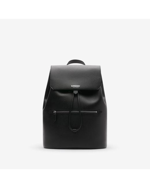 Burberry Black Leather Backpack for men