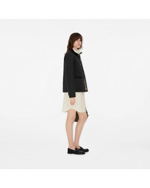 Quilted Nylon Jacket Burberry en coloris Black