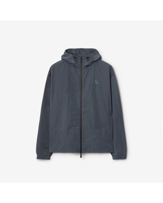 Burberry Blue Ekd Badge Nylon Hooded Jacket for men