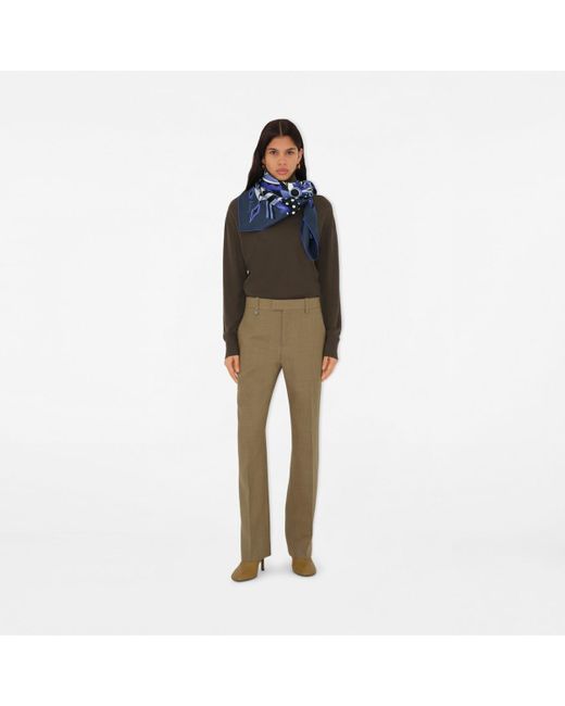 Burberry Blue Carousel Ekd Silk Scarf