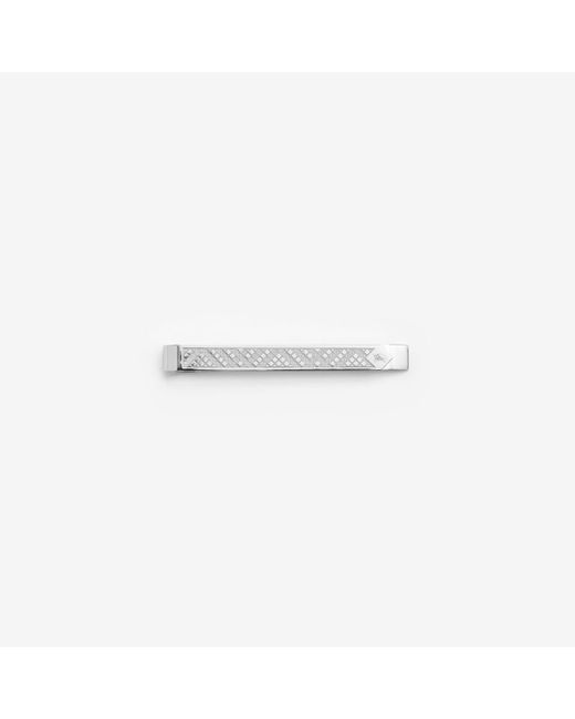 Burberry White Check Prism Tie Bar for men