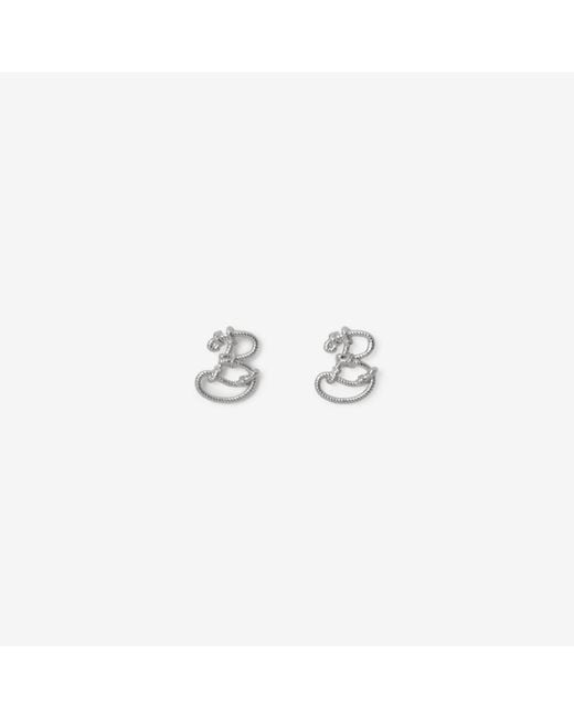 Burberry White Small Nautical Knot Stud Earrings​