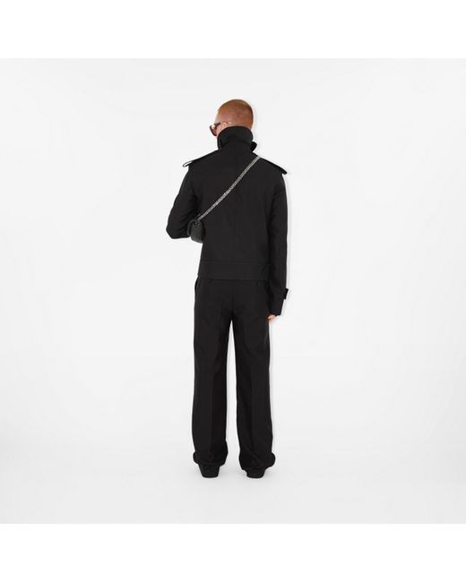 Burberry Black Silk Blend Trench Jacket for men