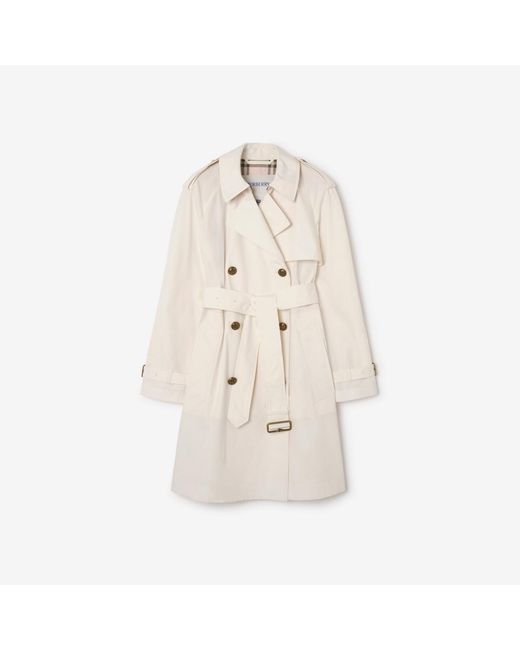 Burberry Natural Mid-Length Lightweight Cotton Belgravia Trench Coat