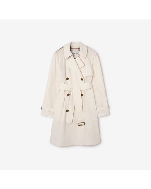 Burberry Natural Mid-Length Lightweight Cotton Belgravia Trench Coat
