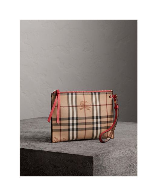 Burberry Haymarket Check And Leather Pouch