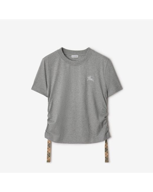Festival Cotton T-Shirt Burberry en coloris Gray