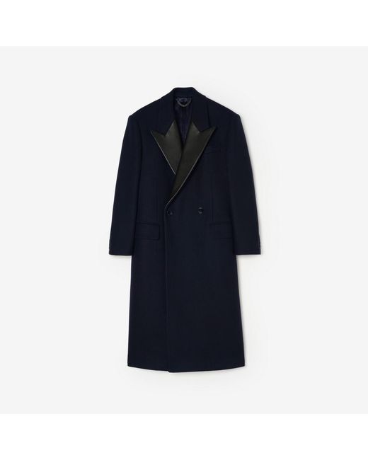 Burberry Blue Wool Crathorne Tailored Coat for men